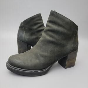Womens Size 8M OTBT Montana Black Leather Ankle Boots Booties